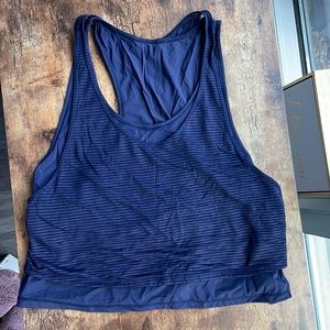 Lululemon Navy Cropped Tank Top - Medium